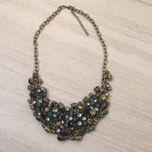 Jewel tone and Brass Francescas necklace